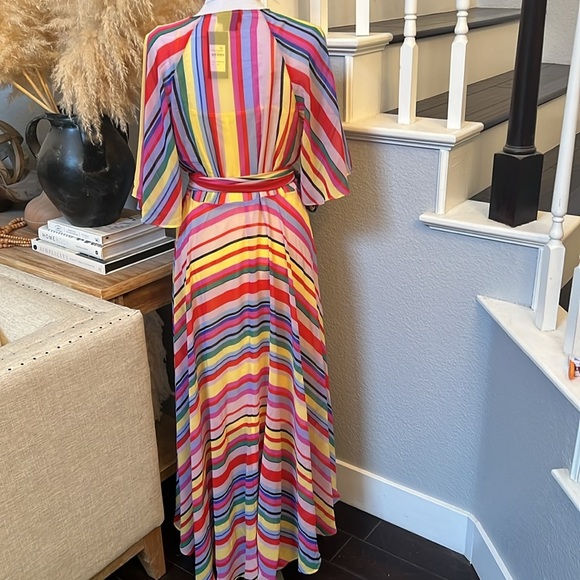 City Chic Trendy Plus Size Rainbow Deep V-neck Maxi Dress Size 12 - Picture 6 of 7